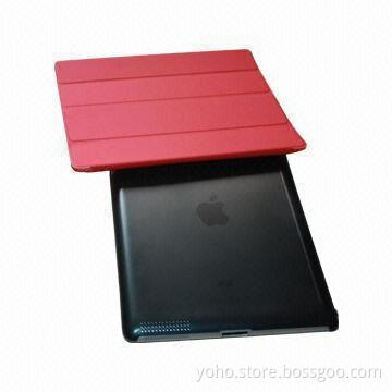PC Cover with Sand for Four Folder to be Stand Case for New iPad with Magnetic for Apple